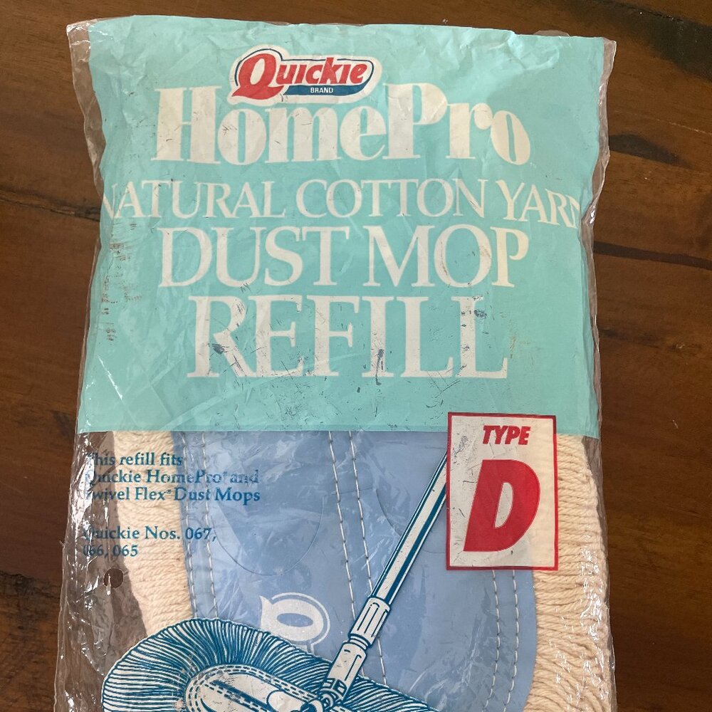 Vintage Quickie Brand Home Pro Dust Mop Refill Type D NIP